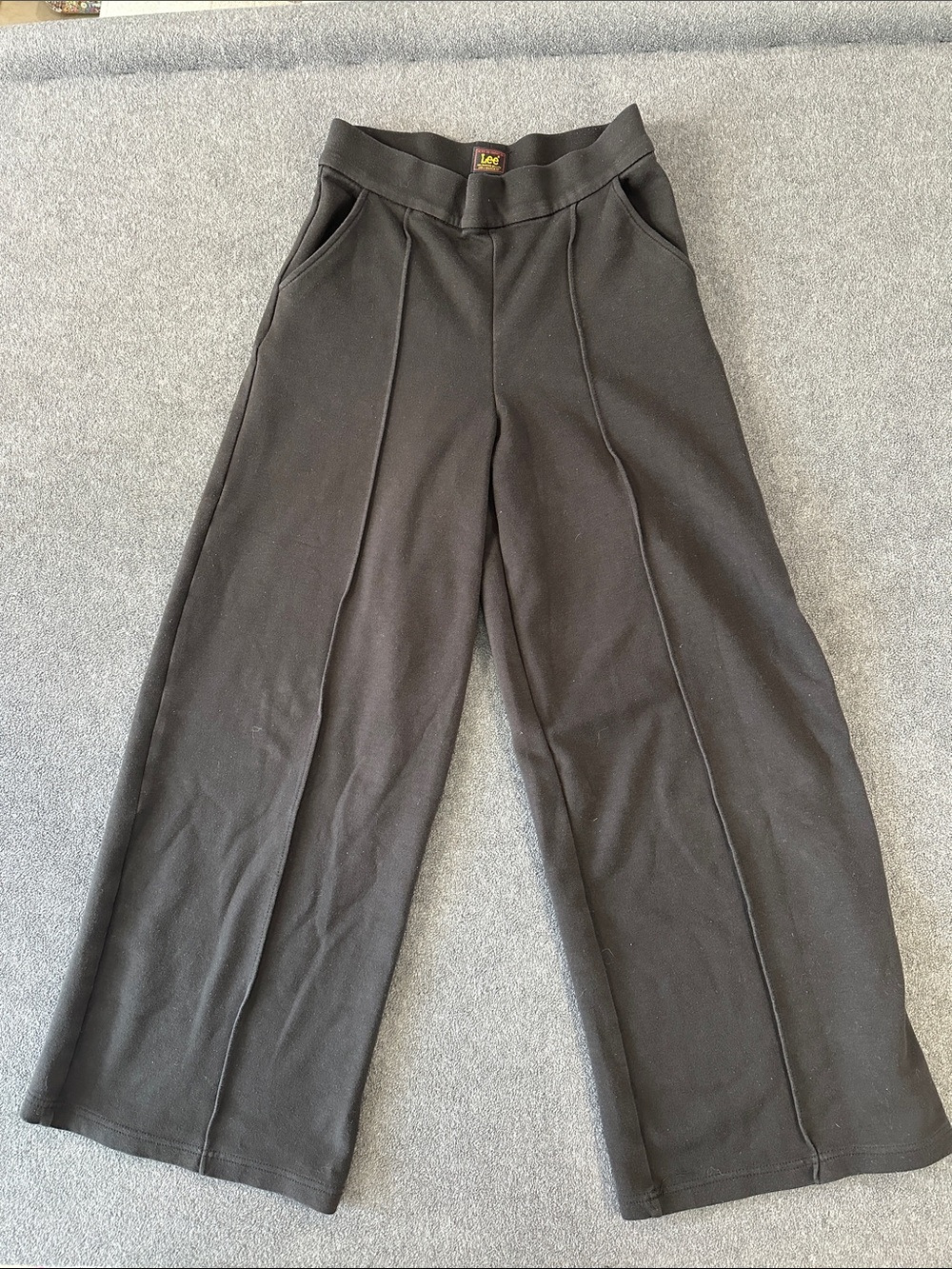 Lee Black Wide-Leg Knit Pull-On Pants (6)